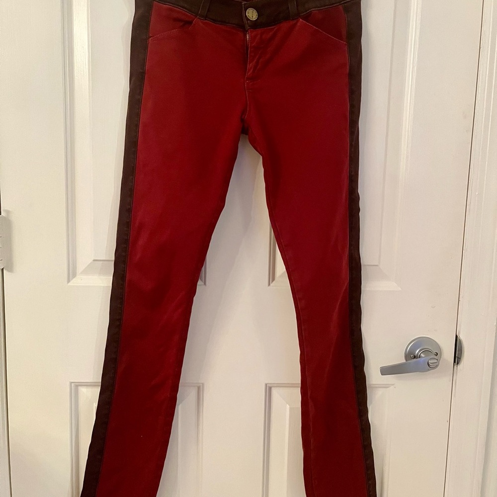 Current Elliot Crimson Tuxedo 2 Tone Rider Pants Size 27
